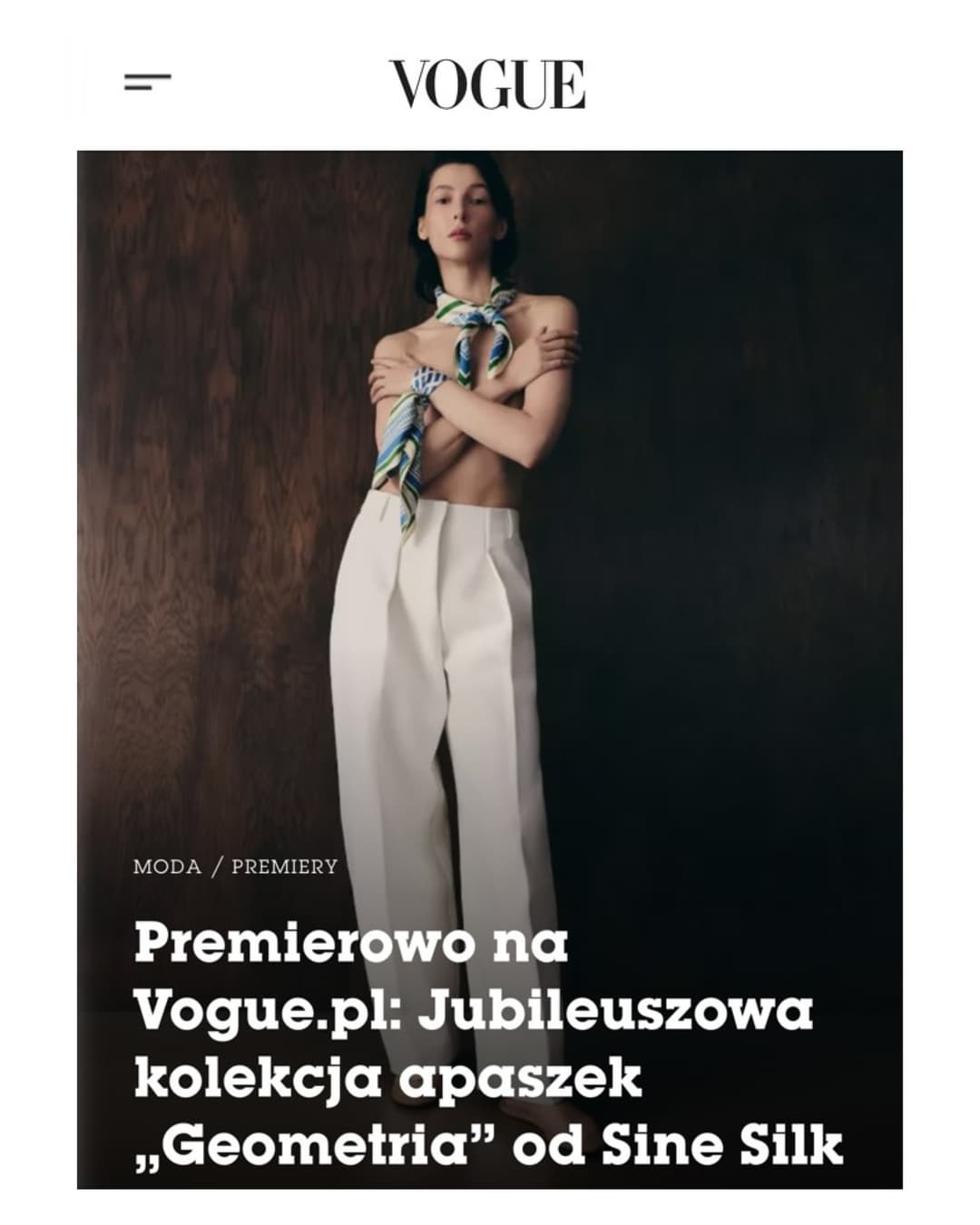 Z okazji jubileuszowej kolekcji „Geometria” powstał piękny artykuł opisujący nie tylko samą kolekcję, ale całą drogę Sine Silk.
Wielkie podziękowania dla @kamiwagner i @vogue.polska oraz dla wszystkich, którzy przyczynili się do wyjątkowej sesji zdjęciowej. (1/4)