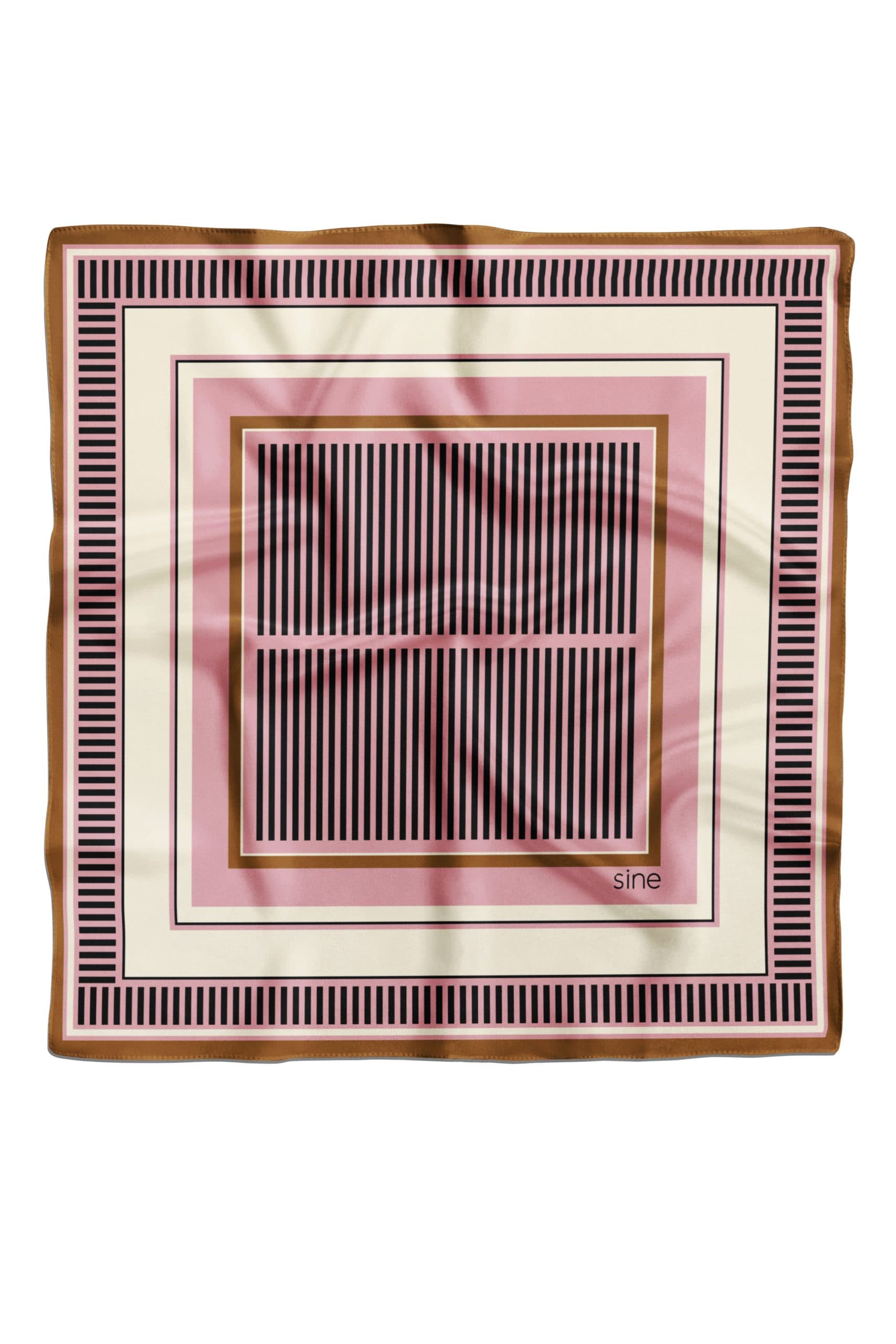 Jedwabna apaszka dwustronna 65 cm | Geometria 002